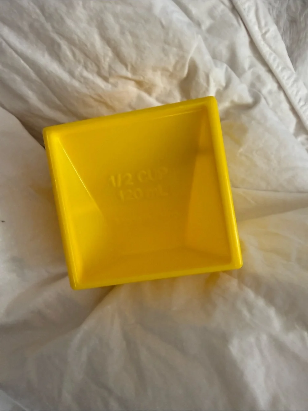 Bright Yellow Square Plastic Measuring Cup